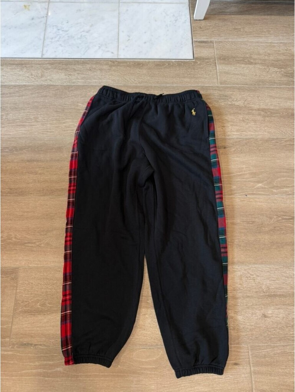 Polo Ralph Lauren Sweatpants Joggers XL Black Tartan Plaid